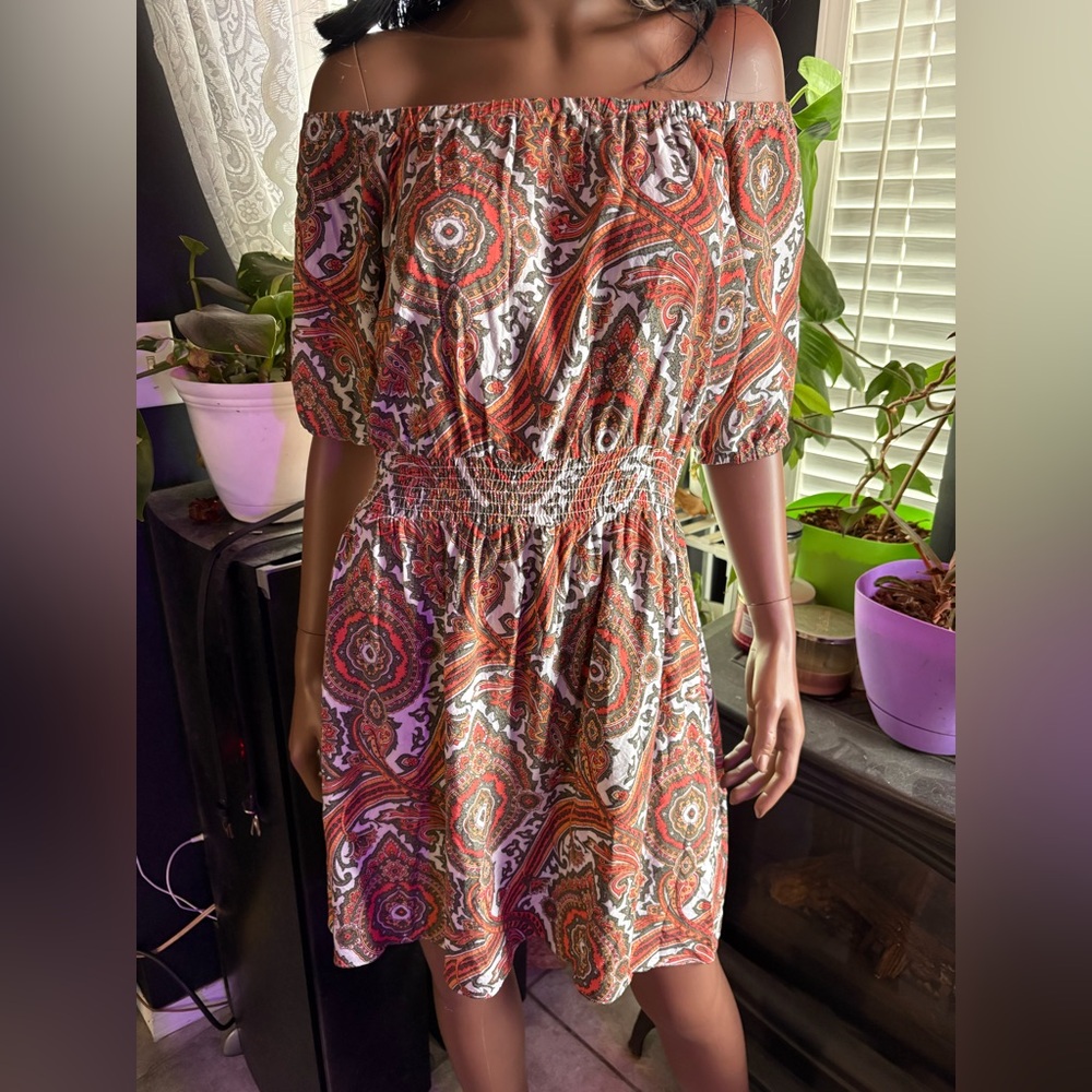 Michael Kors Boho Off-Shoulder Mini Dress (M)
